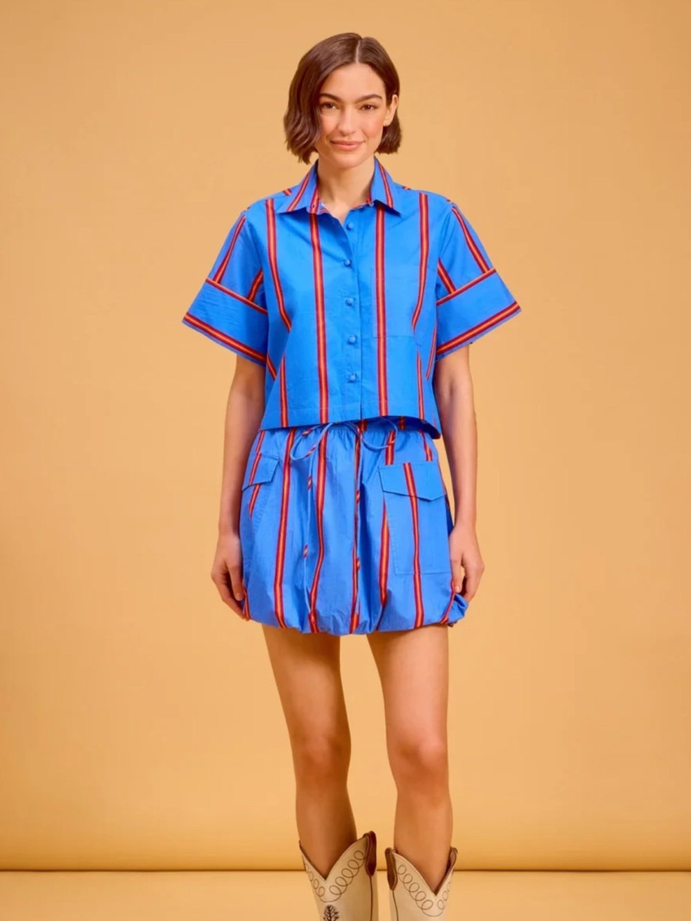Livro Kyle Shirt and Taylor Skirt Set in Ledger Stripe NWT